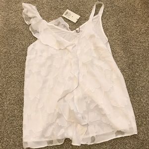 NWT tank top, white ruffle blouse